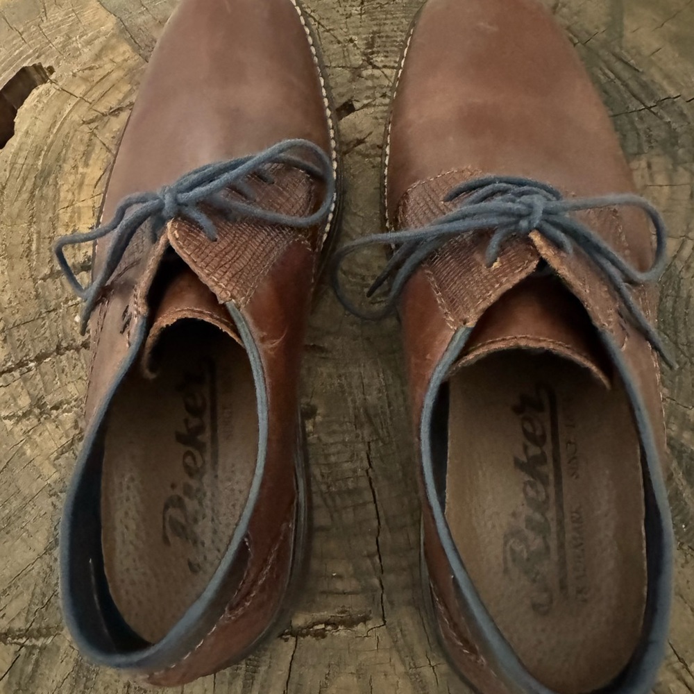 Rieker Brown Leather Oxford Shoes Classic Design